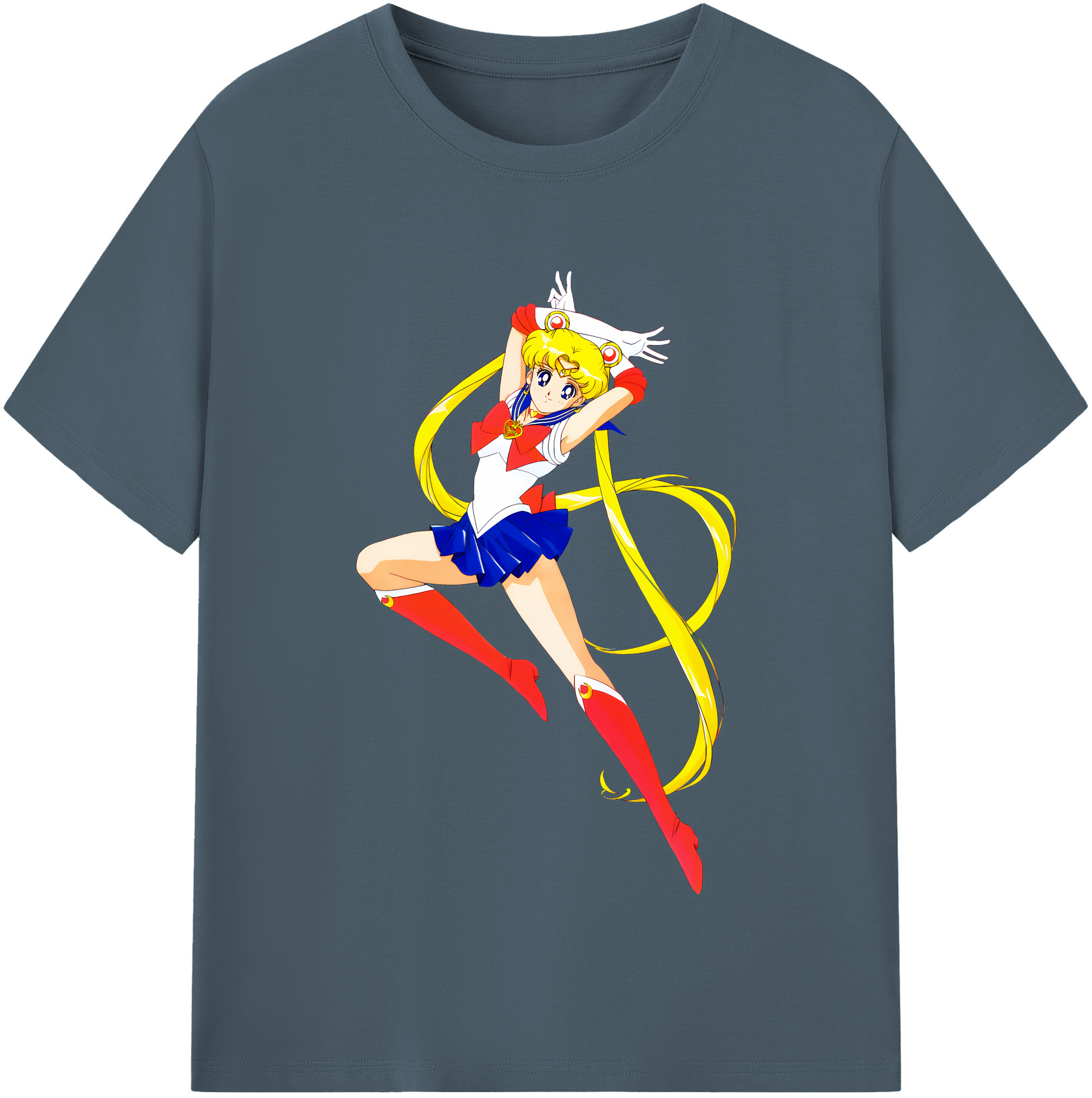 （画像用） 美少女戦士セーラームーン 月野 うさぎ つきの うさぎ Sailor Moon Tsukino Usagi 綿100％半袖Tシャツ（フロントプリント）